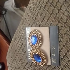Blue and gold earrings